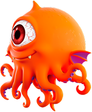 Polvo colorido flutuando no oceano