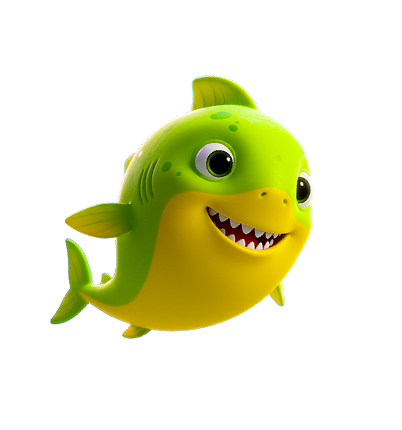 Tubarão verde sorrindo