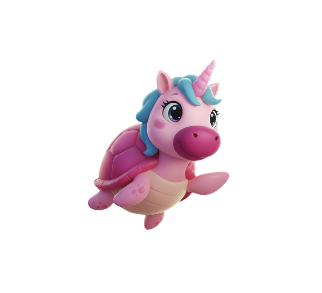 Unicórnio rosa nadando